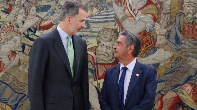 El presidente de Cantabria, este viernes en su audiencia con el Rey.