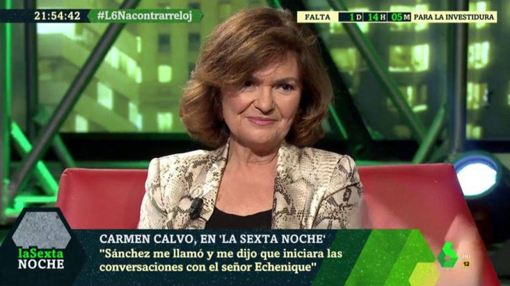 Carmen Calvo, en La Sexta Noche