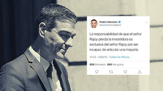 Sánchez, tras su investidura fallida junto a lo que decía de Rajoy