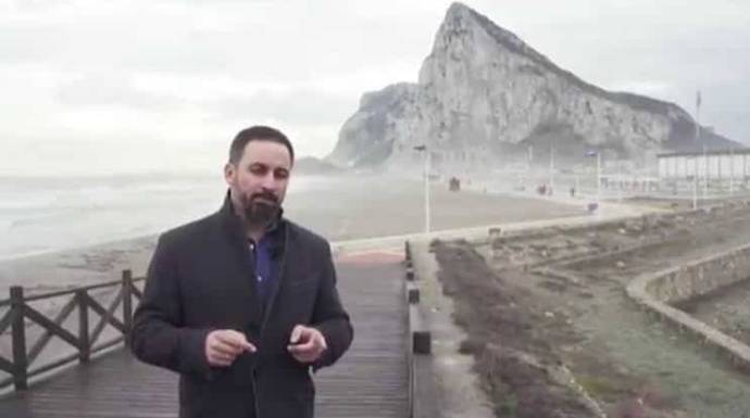 Santiago Abascal, durante una visita al Campo de Gibraltar.