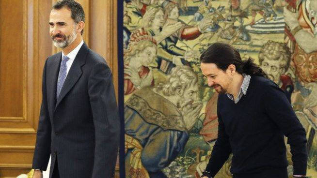 Pablo Iglesias, recibido por Felipe VI en La Zarzuela