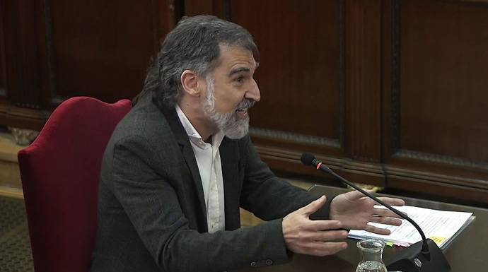 Jordi Cuixart, durante su declaración en el juicio del Supremo.