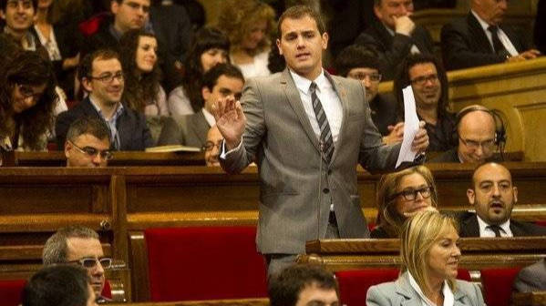 Rivera, en una intervención en el parlamento de Cataluña cuando era diputado