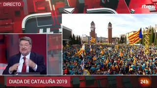 Bochorno en TVE con la retransmisión en directo de la Diada independentista