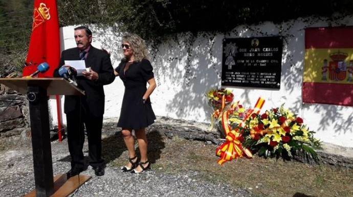 Momento del homenaje este martes al guardia civil Juan Carlos Beiro, asesinado en Navarra por ETA.
