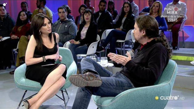 Pablo Iglesias con Marta Flich en Cuatro