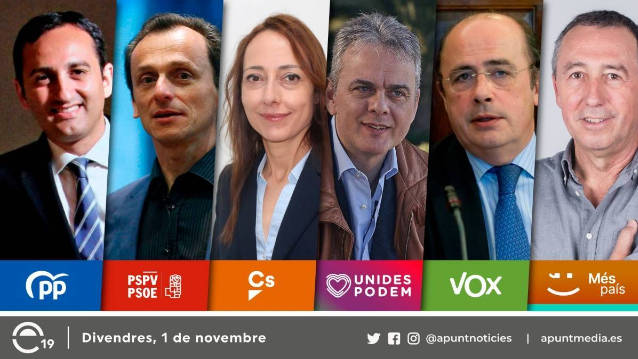 Los cabezas de lista valencianos al Congreso debatirán en À Punt