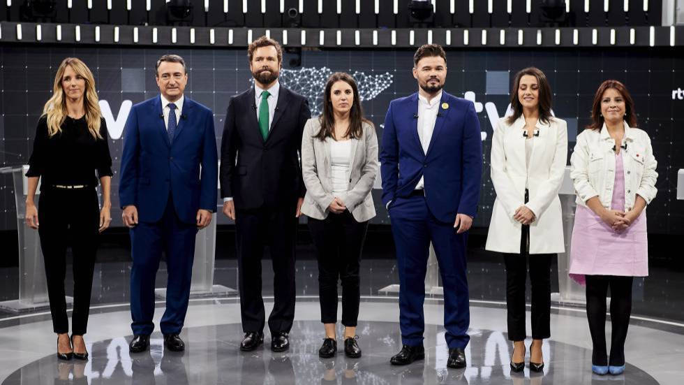 Los participantes en el debate a siete de TVE