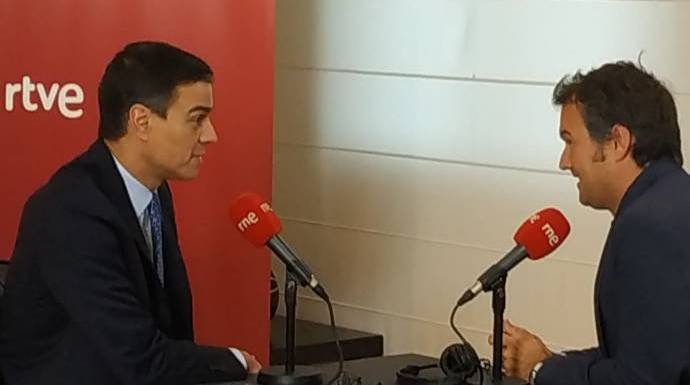 Pedro Sánchez, este miércoles en su entrevista en RNE.