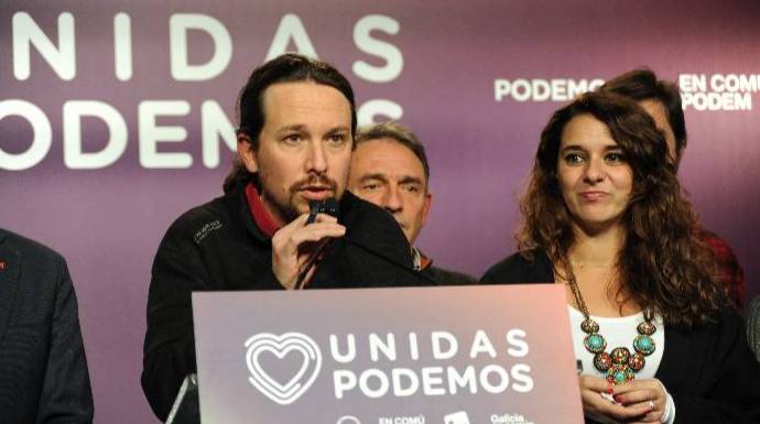 Pablo Iglesias valorando los resultados de Podemos.