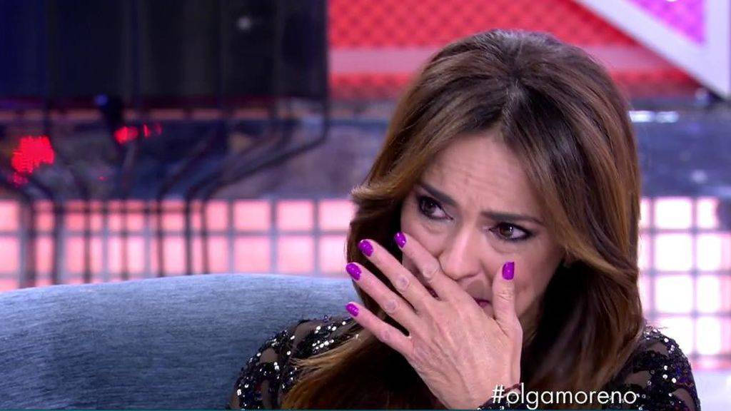 Olga Moreno, con lágrimas en los ojos durante la entrevista