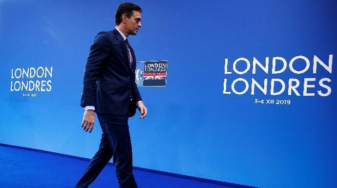 Sánchez, este miércoles en la Cumbre de la OTAN en Londres.