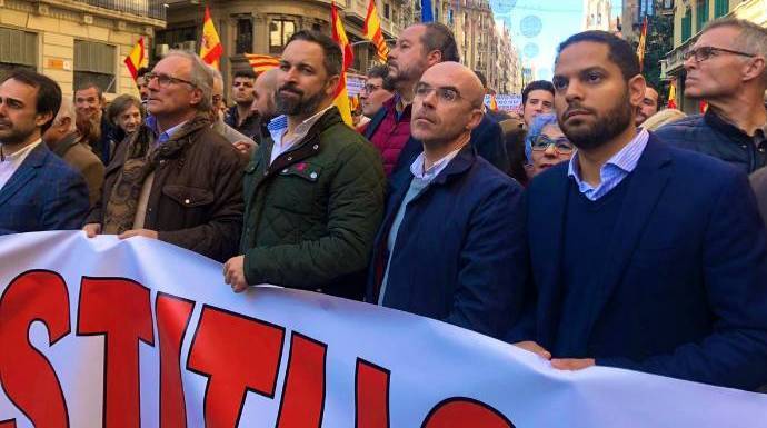 Abascal, este viernes en la manifestación en Barcelona.
