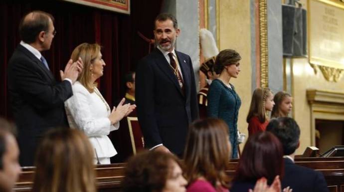 Los Reyes en la solemne apertura de la pasada Legislatura en el Congreso.