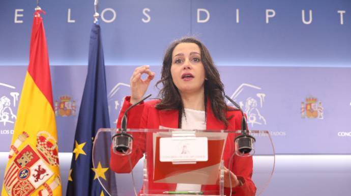 Inés Arrimadas, este martes en el Congreso de los Diputados.