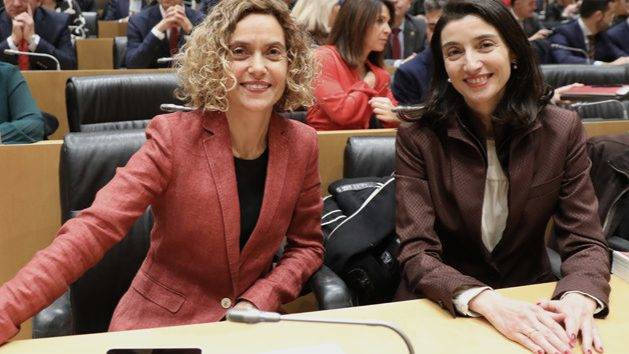 Las presidentas del Congreso y el Senado, Meritxell Batet y Pilar Llop.