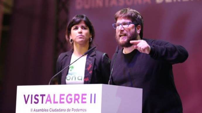 Teresa Rodríguez y Miguel Urban, cabezas visibles de los Anticapitalistas.
