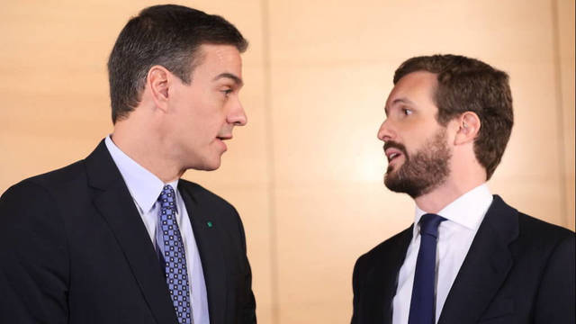 Pedro Sánchez y Pablo Casado se vieron por última vez en diciembre en el Congreso.
