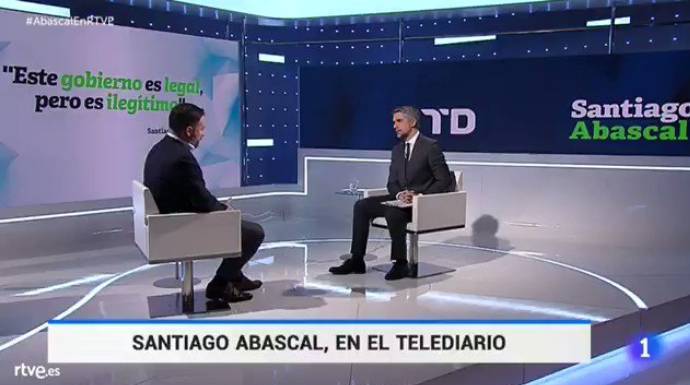 Santiago Abascal, este jueves en TVE.