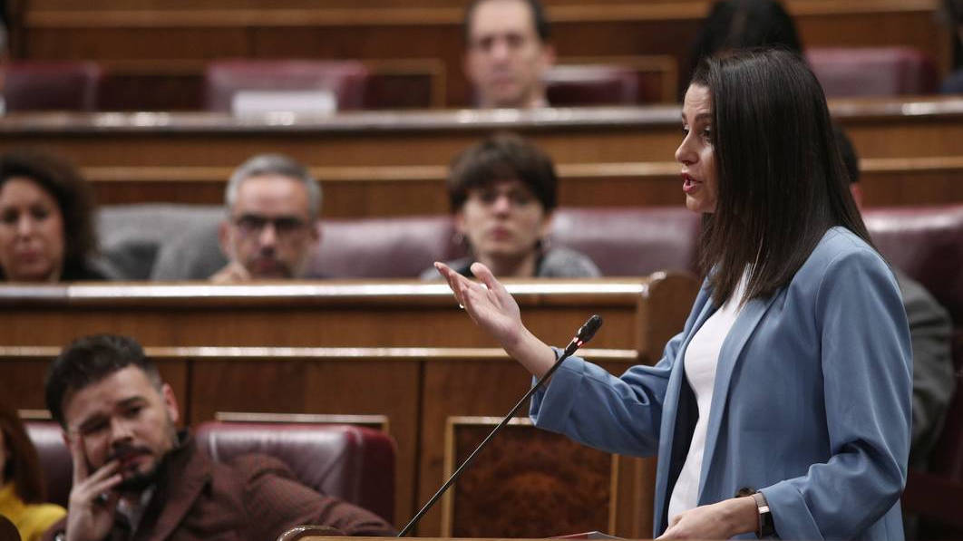 Inés Arrimadas durante la sesión de control en el Congreso de los Diputados