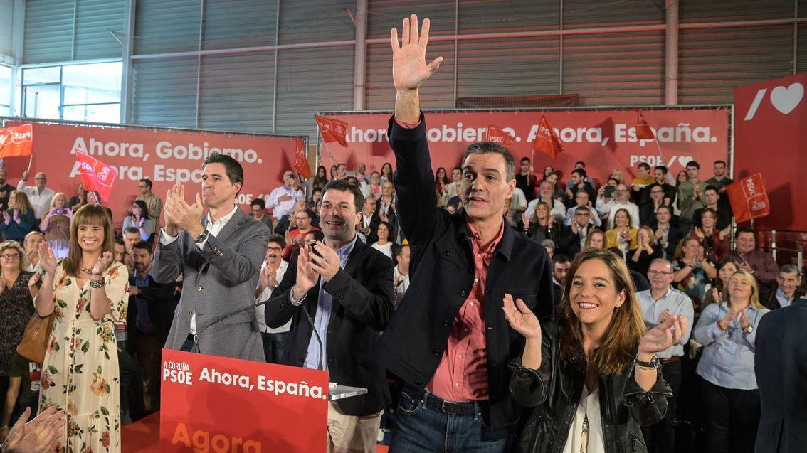 Pedro Sánchez, en un acto preelectoral en La Coruña