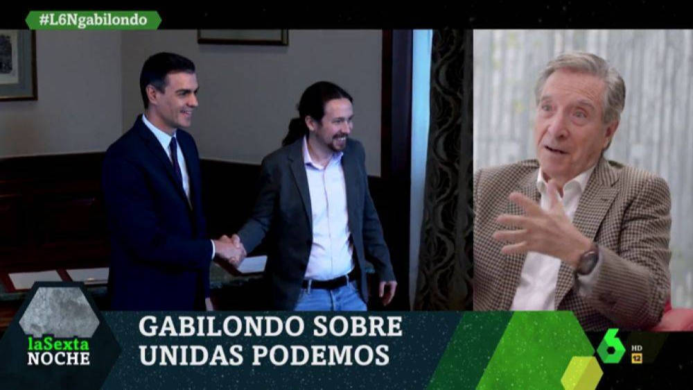 Gabilondo, durante la entrevista de Iñaki López en La Sexta Noche