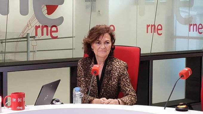 Carmen Calvo durante su entrevista en RNE.