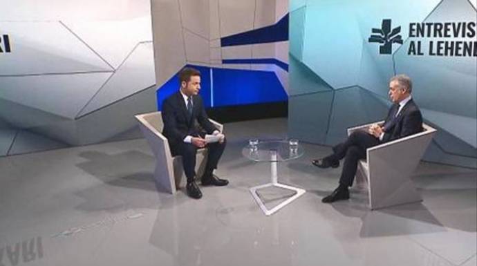 Urkullu, entrevistado en la noche de este domingo en la televisión vasca.