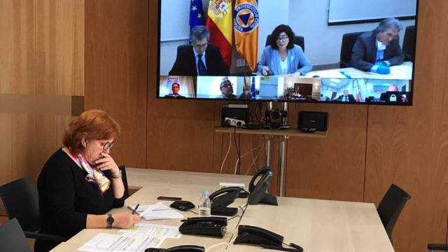 Gloria Calero durante una videoconferencia.