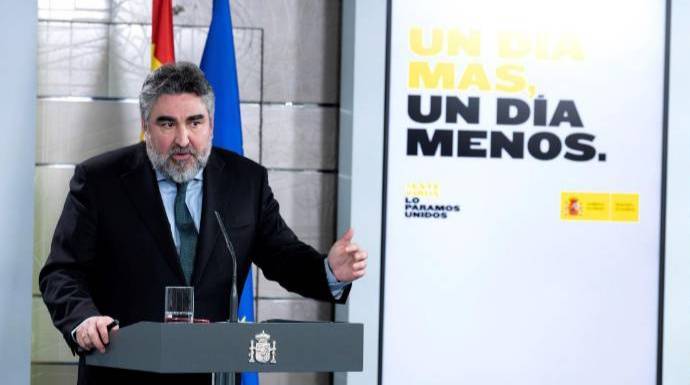 El ministro de Cultura, José Manuel Rodríguez Uribes, este miércoles en La Moncloa.