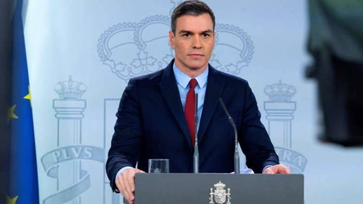 Pedro Sánchez en una comparecencia en Moncloa.