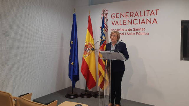 La consellera de Sanidad, Ana Barceló, durante la rueda de prensa de hoy