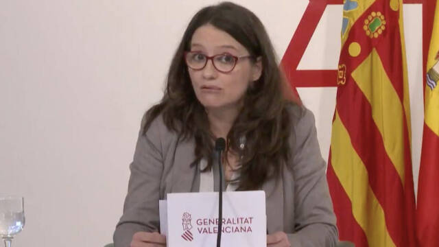 Mónica Oltra durante la rueda de prensa del Pleno del Consell de este jueves
