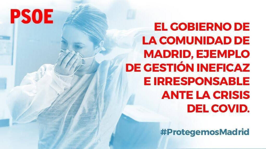 Uno de los carteles de la campaña socialista #ProtegemosMadrid.