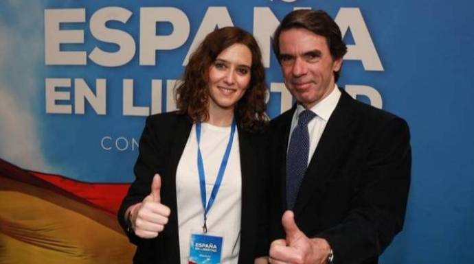 Aznar y Ayuso, en un acto del PP.