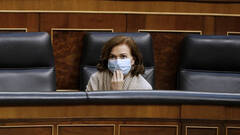 Carmen Calvo la semana pasada en el Congreso.