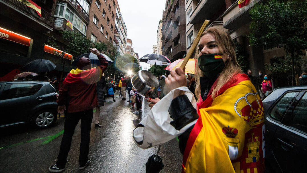 Manifestantes en el Barrio de Salamanca