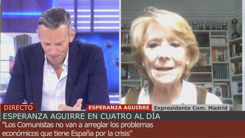 Esperanza Aguirre en Cuatro al día con Joaquín Prat
