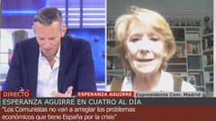 Esperanza Aguirre pone las pilas a Joaquín Prat en directo por citar a podemitas