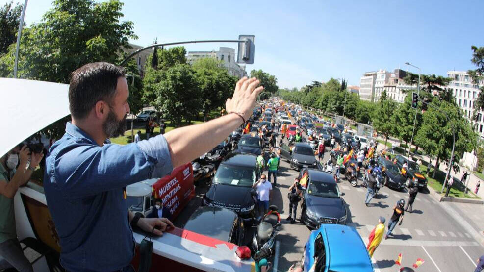 Abascal, dando salida a la marcha por el centro de Madrid