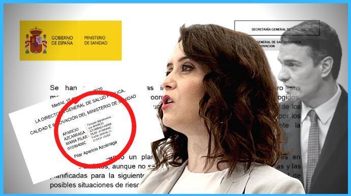 La firma digital de la directora general de Salud Pública estampada en el informe de Madrid.