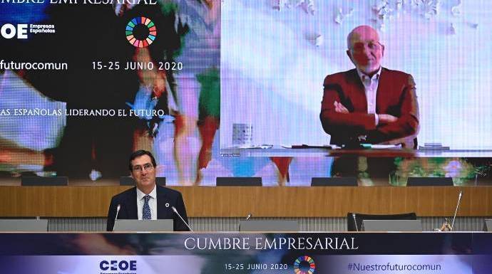 El presidente de Mercadona, Juan Roig, en la cumbre de la CEOE este lunes.