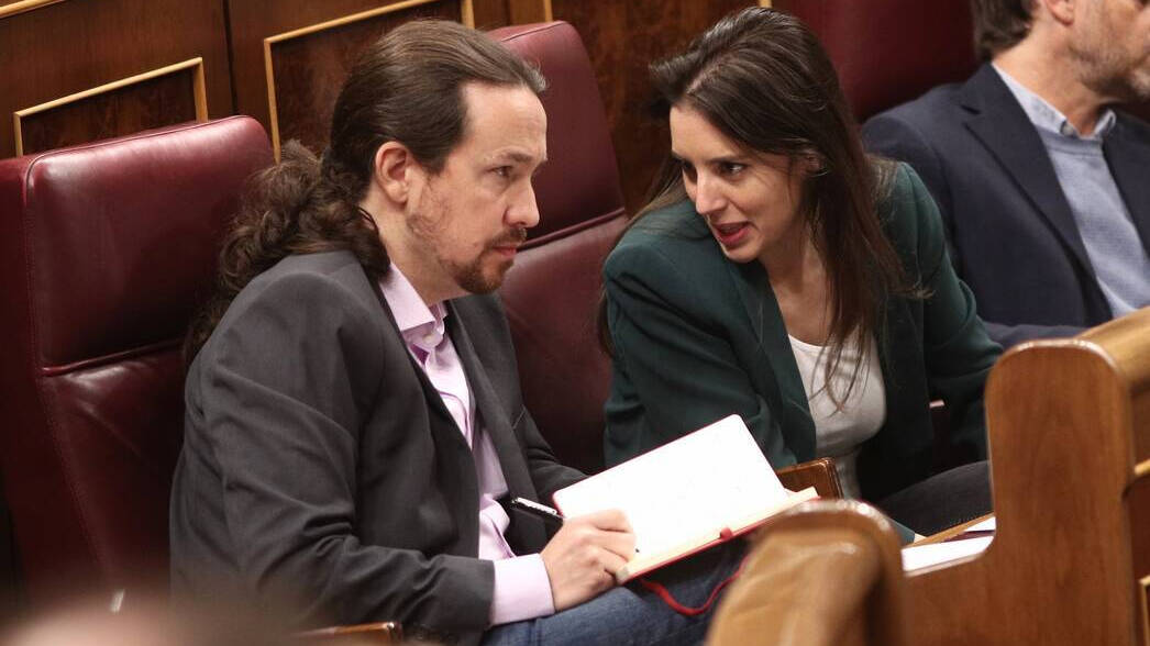 Pablo Iglesias e Irene Montero en una imagen del Congreso de los Diputados