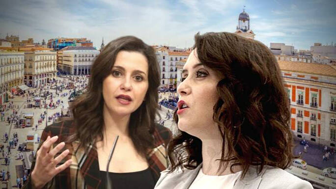 Isabel Díaz Ayuso e Inés Arrimadas, en la Puerta del Sol