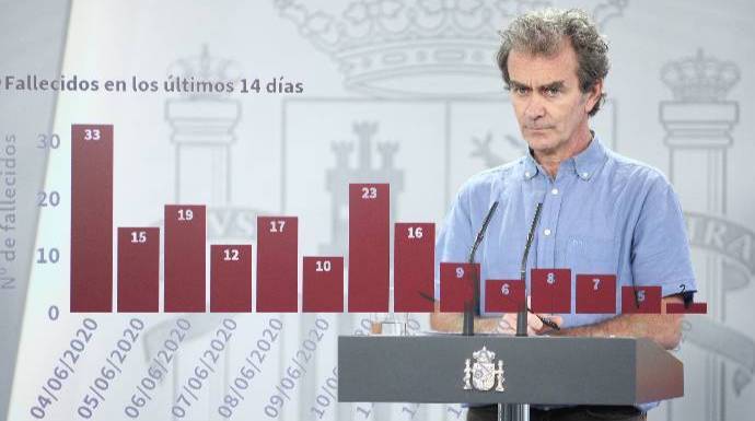 Fernando Simón, este viernes en La Moncloa actualizando la cifra de fallecidos por Covid.