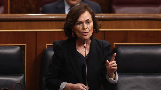 La vicepresidenta Carmen Calvo en el Congreso de los Diputados