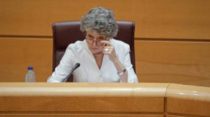 Rosa María Mateo, este viernes en su comparecencia en el Senado.