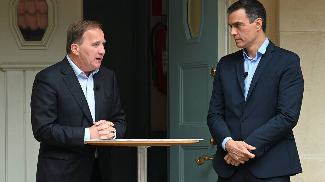 Pedro Sánchez junto al primer ministro sueco, Stefan Löfven
