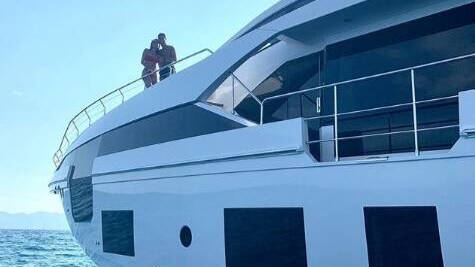 Cristiano Ronaldo y Georgina Rodríguez, en su nueva embarcación. 