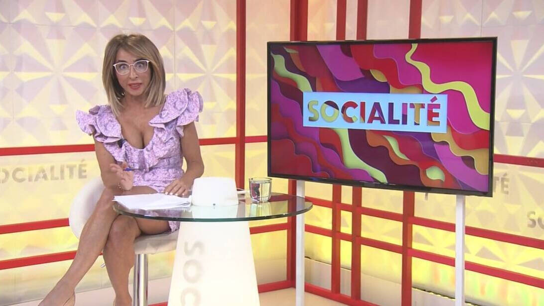 María Patiño presentando "Socialité" en Telecinco